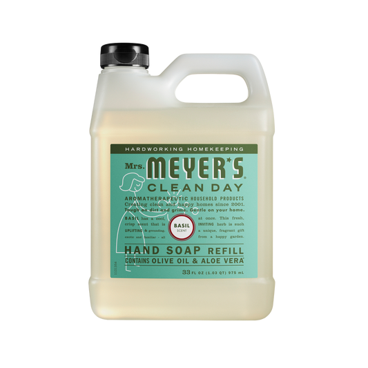 Mrs Meyers Liquid Hand Soap Refill Basil 975ml